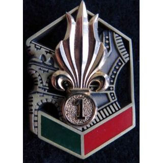 1° REG : insigne métallique du 1° régiment étranger de Génie G. 4635