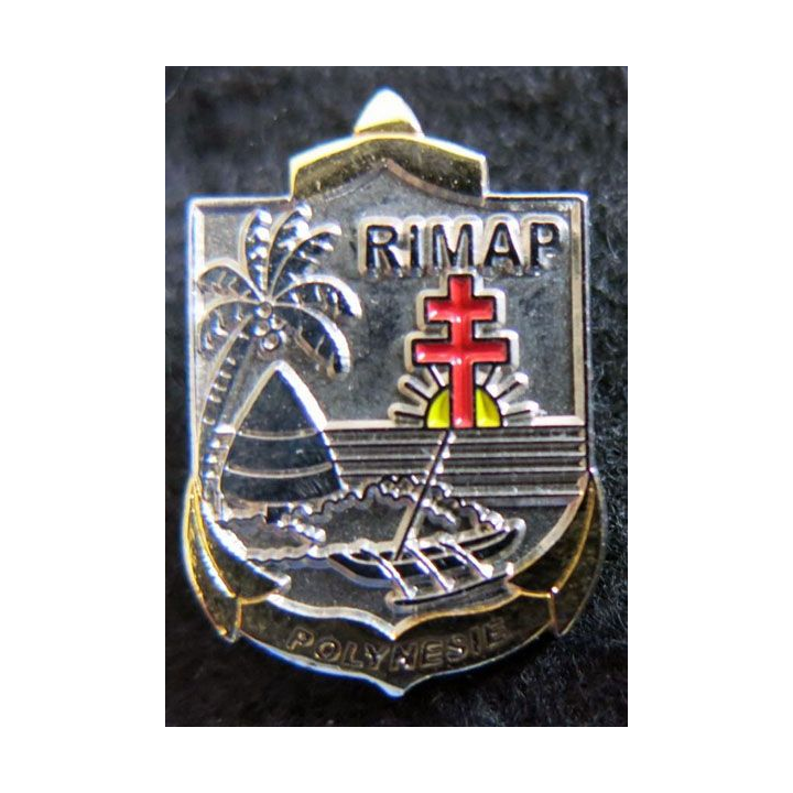 RIMAP : insigne métallique en réduction du régiment d'infanterie de marine de Polynésie