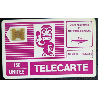 TELECARTE : télécarte polynésie française fushia rare numérotée 11496 dos blanc
