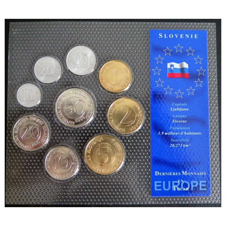 SLOVENIE : dernières monnaies en Tolar de Slovénie blister plastique