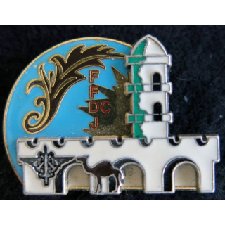 COMMISSARIAT FFDJ : insigne métallique du commissariat des forces françaises à Djibouti de fabrication Delsart