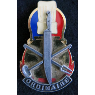 ORDINAIRE : insigne métallique du Service de restauration ordinaire Delsart