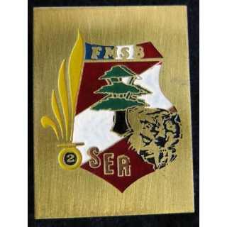 2° REI SER : insigne métallique de la section éclairage renseignement FMSB Beyrouth