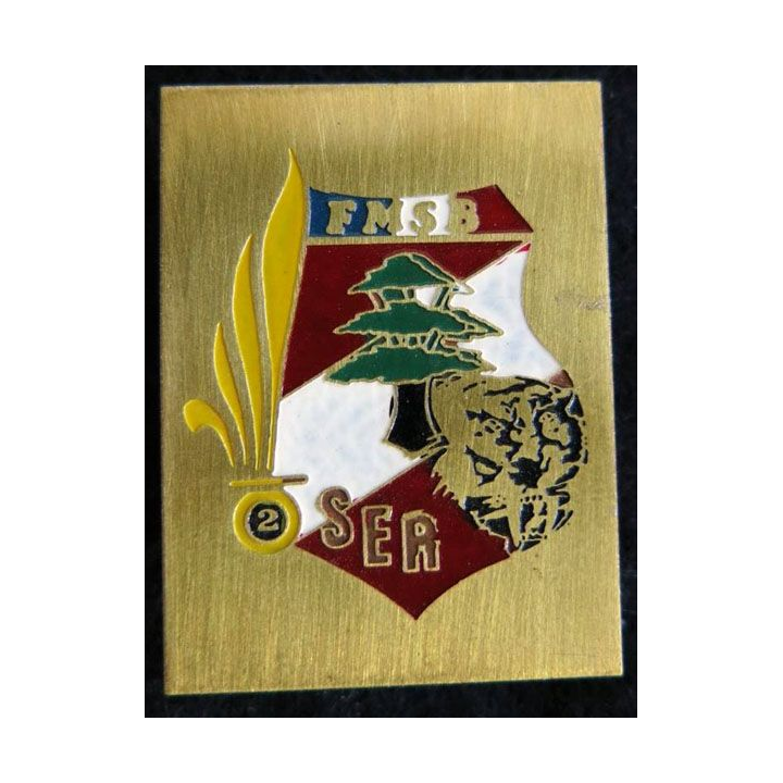 2° REI SER : insigne métallique de la section éclairage renseignement FMSB Beyrouth