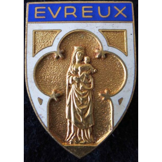 INSIGNE RELIGIEUX : Insigne métallique du Diocèse d'Evreux de fabrication Chobillon en émail