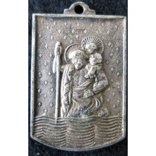 SAINT CHRISTOPHE : médaille de Saint Christophe 35 x 22 mm argenté