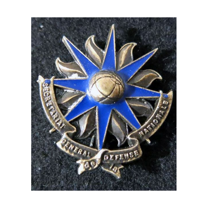 SGDN : insigne métallique du secrétariat général de la Défense Nationale de fabrication Drago  G. 3333