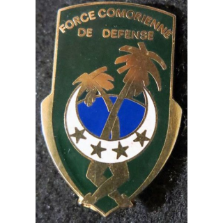 FCD : insigne métallique de la force comorienne de défense de fabrication Delsart