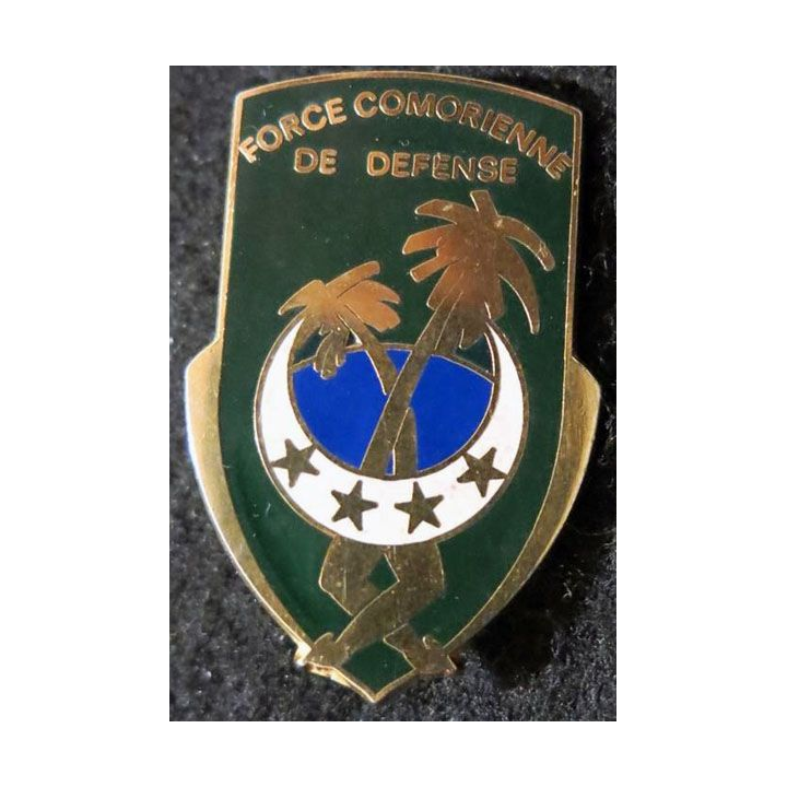 FCD : insigne métallique de la force comorienne de défense de fabrication Delsart