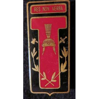 BELGIQUE : insigne des formations du Génie Belge avec comme devise "res non verba" de fabrication Drago Paris