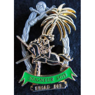 503° GE : insigne métallique du 3° escadron du 503° groupe d'escadrons opération Licorne ERIAD 503 de fabrication Delsart