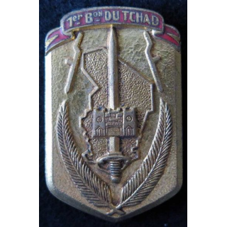 1° BT : Insigne métallique du 1° Bataillon du Tchad de fabrication Drago Paris