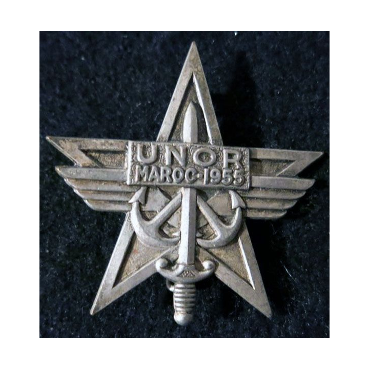 UNOR MAROC 1955 : Union nationale des officiers de réserve Maroc 1955 Drago Paris en métal