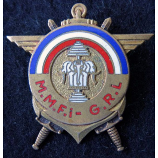 MMFI GRL : Insigne métallique de la Mission Militaire Franco Indochinoise /Gouvernement Royal du Laos