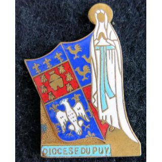 INSIGNE RELIGIEUX : Insigne métallique du Diocèse du Puy en  émail  J.S Planchot sans attache