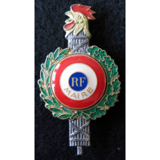 RF : Insigne "broche" pour maire république  française en bronze argenté A.B
