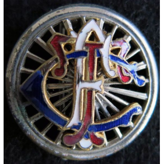 TCF : insigne métallique du Touring club de France en émail 27 mm