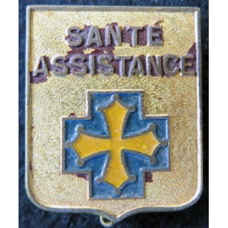 SANTE ASSISTANCE : insigne blason métallique Santé Assistance