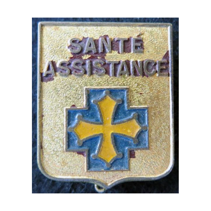 SANTE ASSISTANCE : insigne blason métallique Santé Assistance