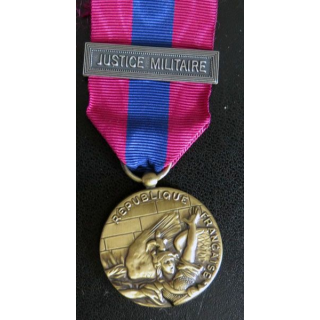 médaille  défense nationale modèle argent barrette "Justice militaire"