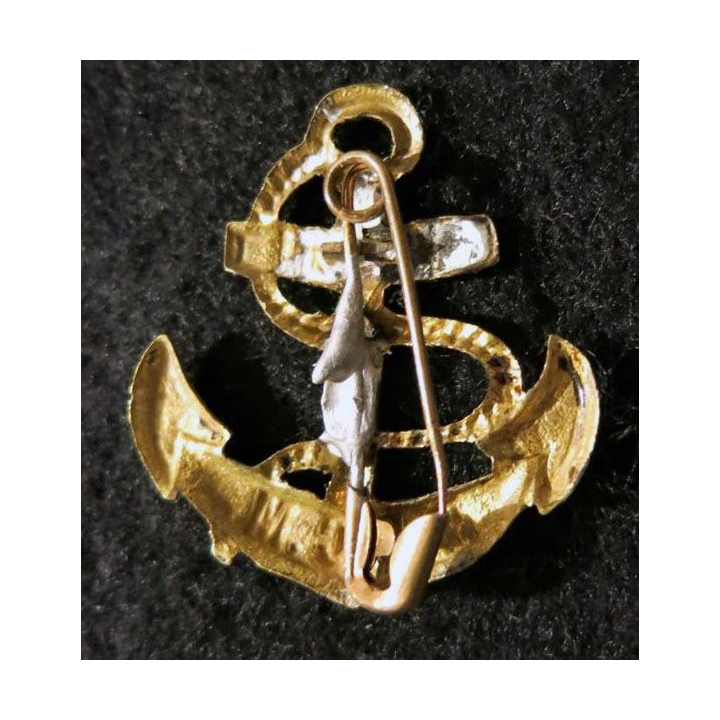 RICM : insigne métallique de calot du régiment d'infanterie colonial du Maroc en bronze embouti