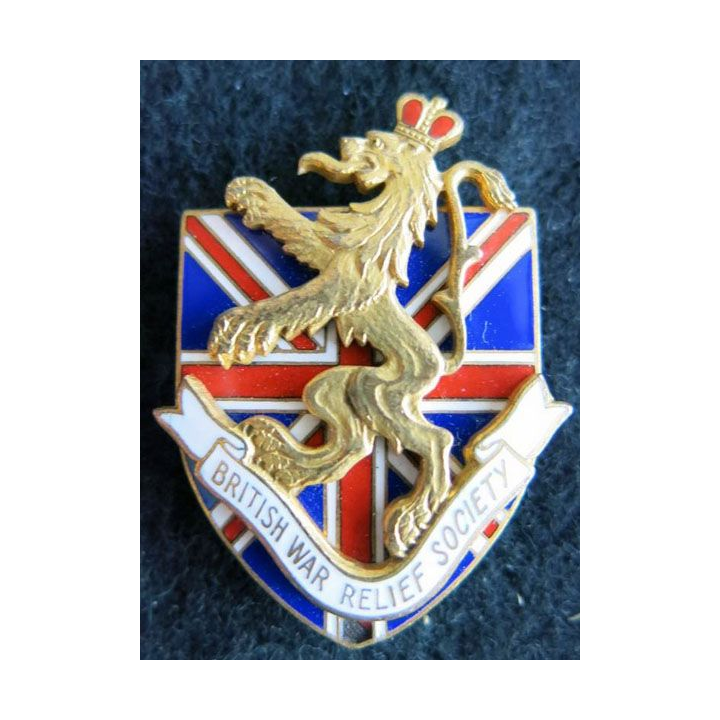GRANDE BRETAGNE : médaille British War Relief Society de fabrication Cartier en émail