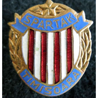 ROUMANIE : insigne métallique du  spartak de Timisoara en émail