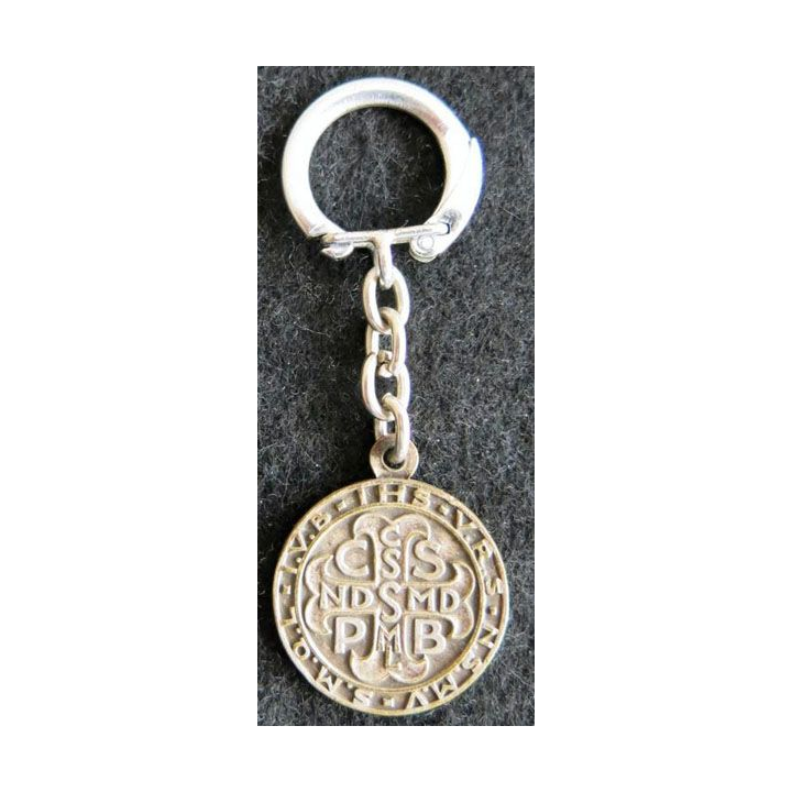 PORTE CLES : porte clés métallique religieux benedictus monachorum patriarcha pax