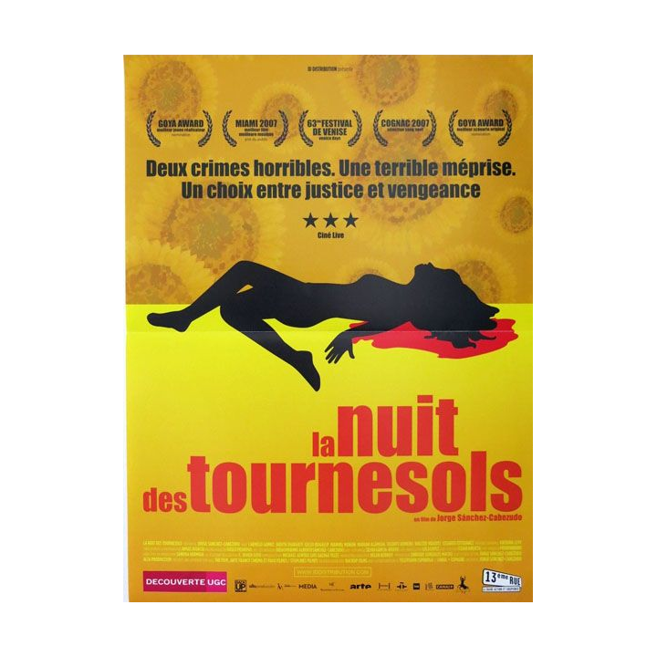 AFFICHE FILM : affiche de cinéma du film "La nuit des tournesols" 2007 dimension 40 x 53 cm (E003)