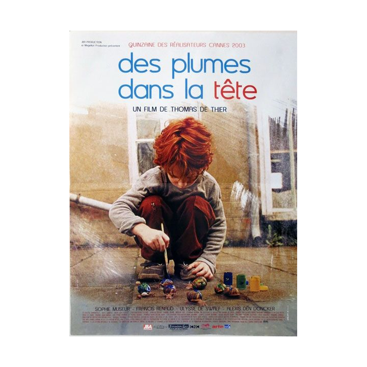 AFFICHE FILM : affiche de cinéma du film "Des plumes dans la tête" 2004 dimension 40 x 54,5 cm (E003)