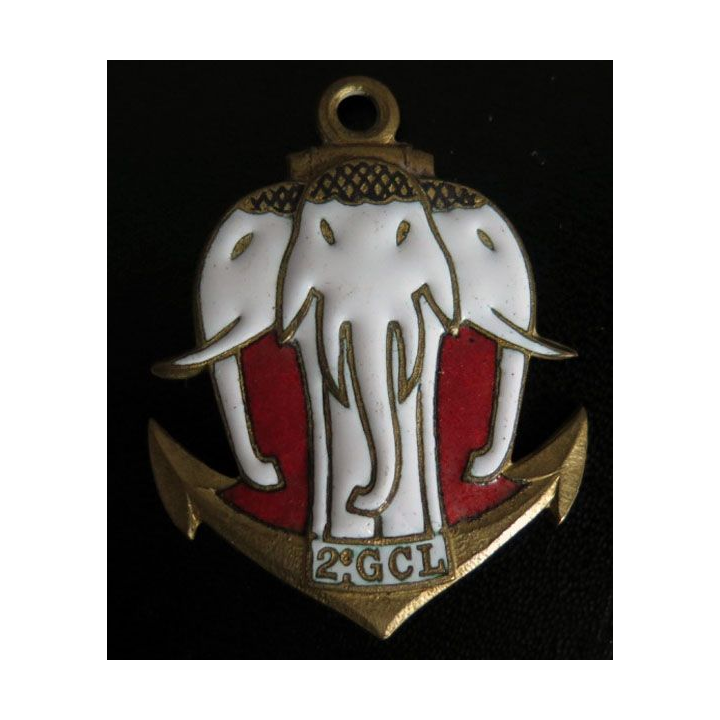 Insigne 2° Groupe de Chasseurs Laotiens Drago Beranger H.511 en émail