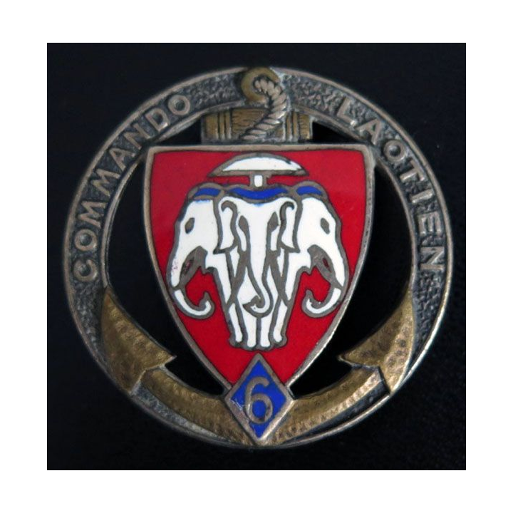 6° CL : insigne du 6° commando laotien Drago Béranger numéroté 933