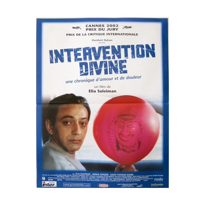 AFFICHE FILM : affiche de cinéma du film "Intervention divine" 2002 dimension 40 x 53,5 cm (E004)