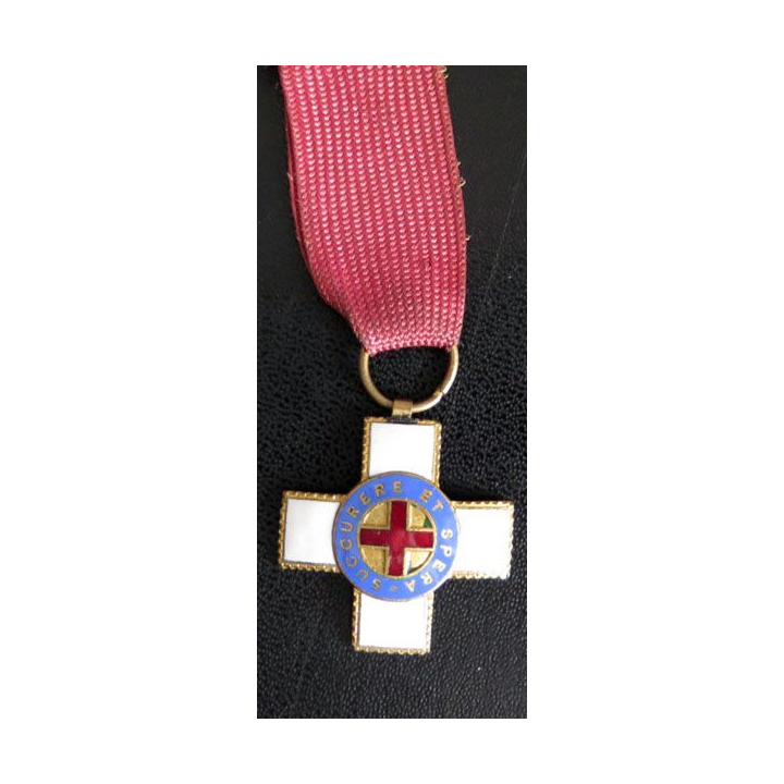 Médaille de secours secourere et spera (secours et confiance) en émail