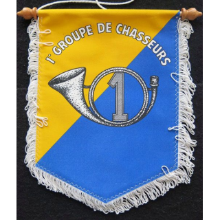1° GC : fanion du 1° groupe de chasseurs mécanisé en tissu imprimé