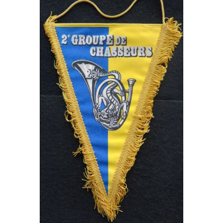 2° GC : fanion du 2° groupe de chasseurs mécanisé en tissu imprimé