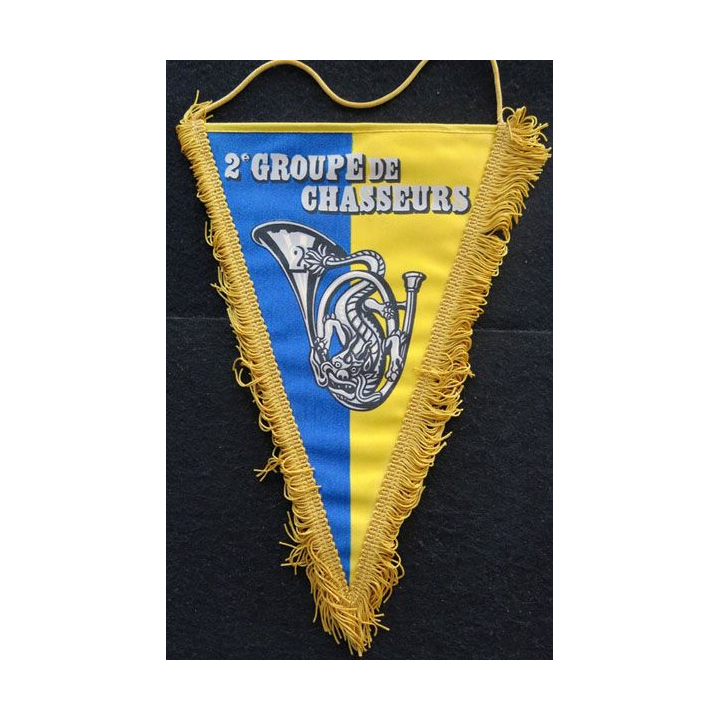 2° GC : fanion du 2° groupe de chasseurs mécanisé en tissu imprimé