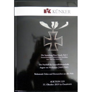 CATALOGUE KÜNKER du 11 octobre 2019 ordres médailles du monde entier
