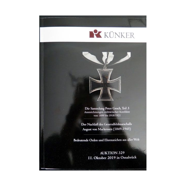 CATALOGUE KÜNKER du 11 octobre 2019 ordres médailles du monde entier