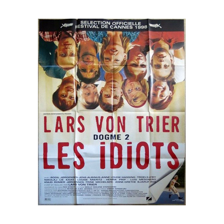 AFFICHE FILM : affiche de cinéma du film "Les idiots" de 1998 dimension 115 x 158 cm (E007)