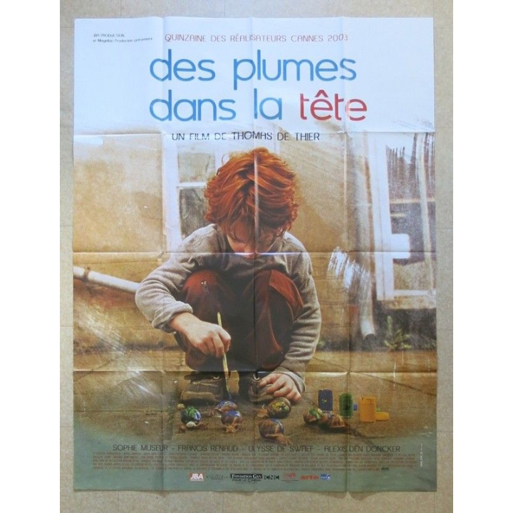 AFFICHE FILM : affiche de cinéma du film "Des plumes dans la tête" de 2004 dimension 115 x 158 cm (E009)
