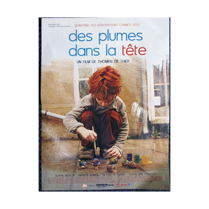 AFFICHE FILM : affiche de cinéma du film "Des plumes dans la tête" 2004 dimension 40 x 54 cm (E010)