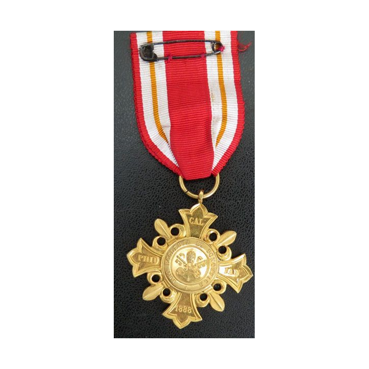 VATICAN : Médaille de Léon XIII 1888 échelon or (vermeil ?)
