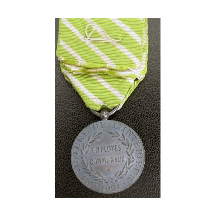 FRANCE médaille  des employés communaux 1921 ministère de l'Industrie