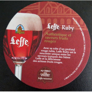 Dessous de verre à bière Leffe Ruby 