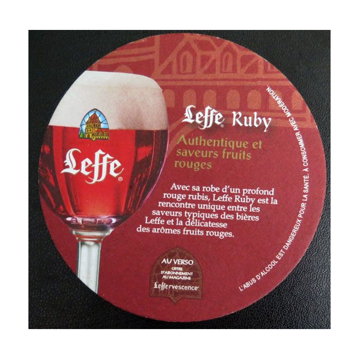 Dessous de verre à bière Leffe Ruby 