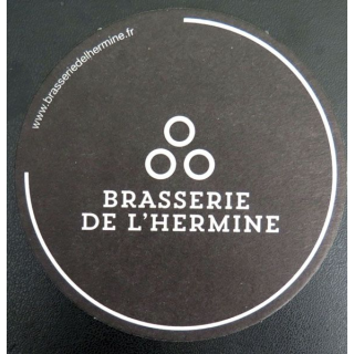 Dessous de verre à bière Brasserie de l'Hermine de diamètre 10,3 cm