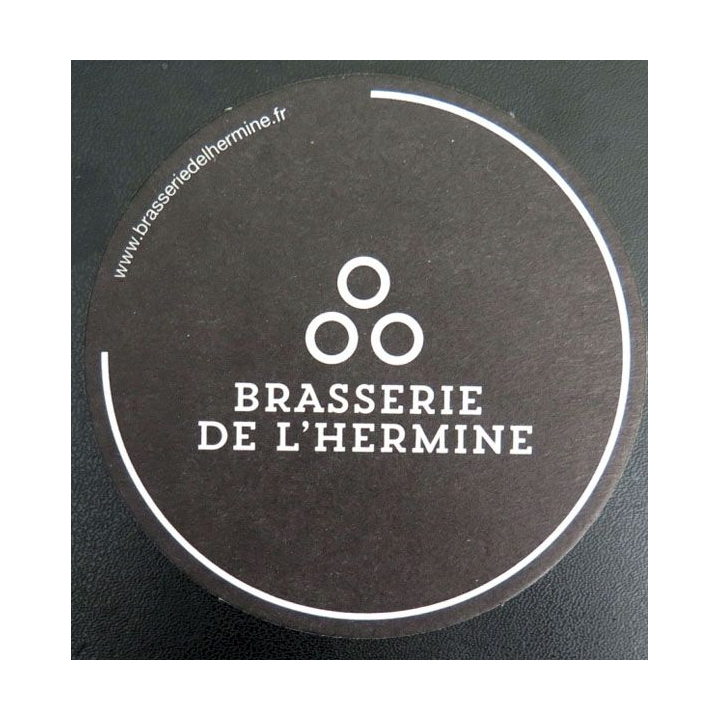 Dessous de verre à bière Brasserie de l'Hermine de diamètre 10,3 cm
