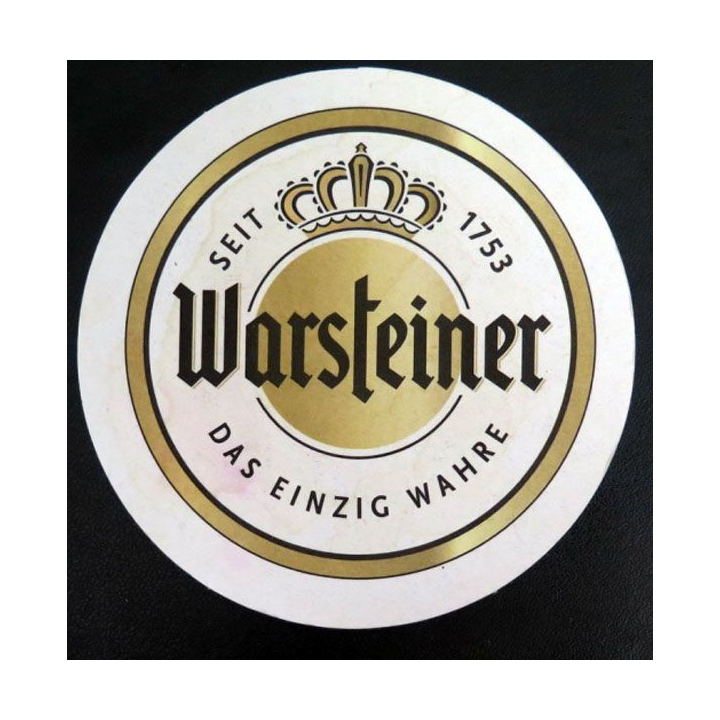 Dessous de verre à bière Warsteiner de diamètre 10,7 cm
