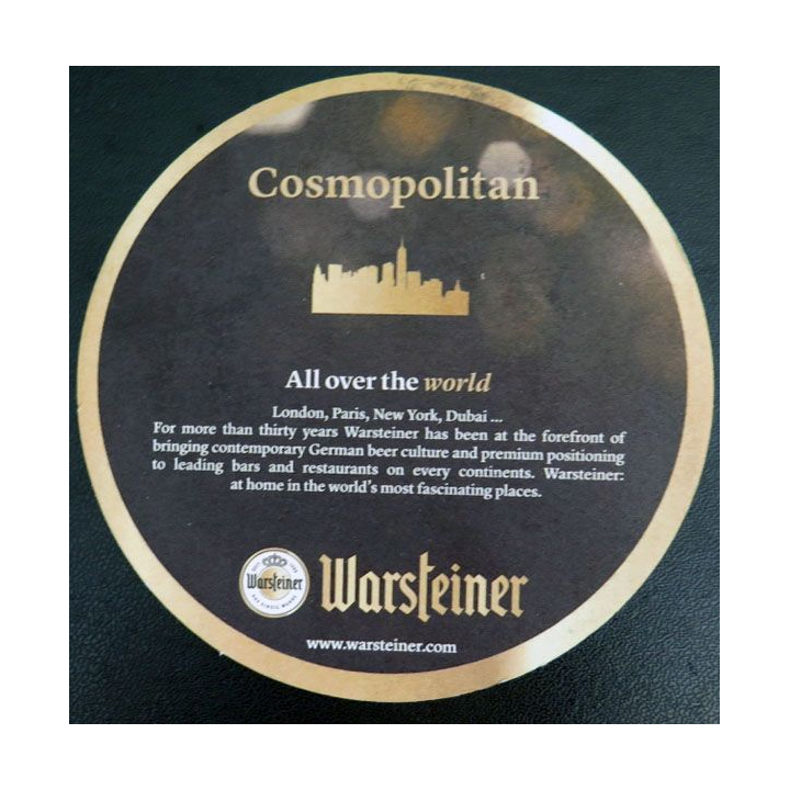 Dessous de verre à bière Warsteiner de diamètre 10,7 cm